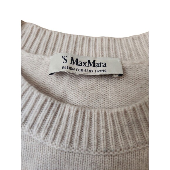 'S Max Mara Wool Cashmere Sweater Womens Small Fumetto Cream Old Money Classic - Picture 9 of 10